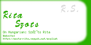 rita szots business card